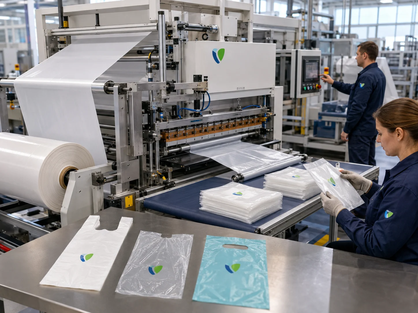 Формирование полиэтиленовых пакетов на пакетоделательной линии A-Bag