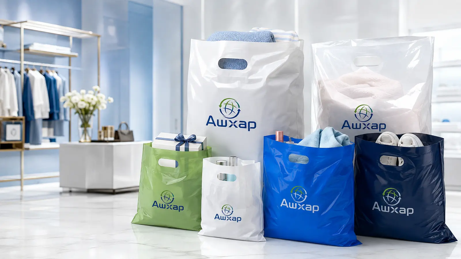 Пакеты A-Bag с прорубной ручкой для одежды, косметики, обуви и подарков